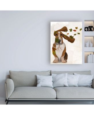 Fab Funky Basset Hound Windswept and Interesting Canvas Art - 15.5" x 21"