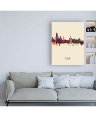 Trademark Global Michael Tompsett Albany New York Skyline Portrait III Canvas Art - 15.5" x 21"