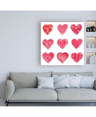 Sue Schlabach Hearts and More Hearts I Canvas Art - 15.5" x 21"