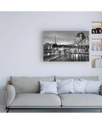 Alan Blaustein Louvre with Eiffel Tower Vista #2 Canvas Art - 19.5" x 26"