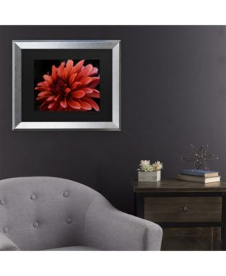 Kurt Shaffer Red Dhalia Matted Framed Art - 27" x 33"