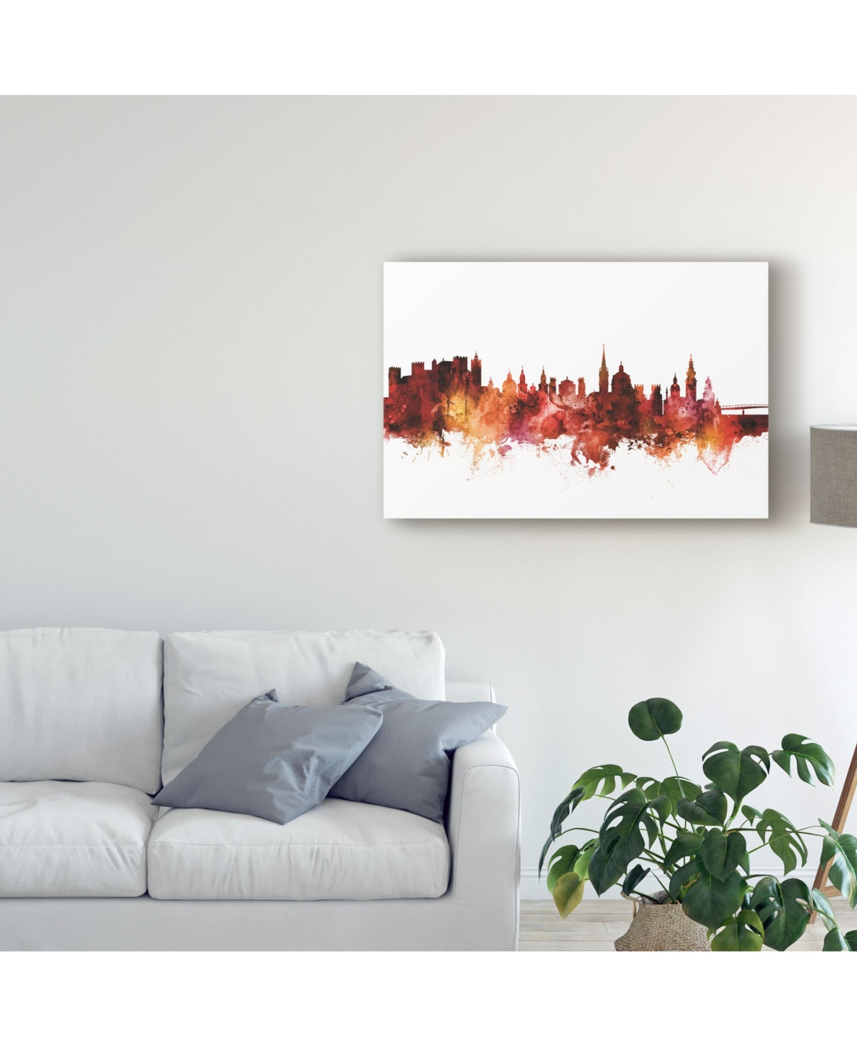 Michael Tompsett Salzburg Austria Skyline Red Canvas Art -