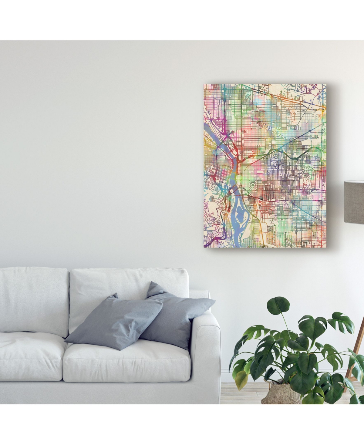 Michael Tompsett Portland Oregon City Map Iii Canvas Art -