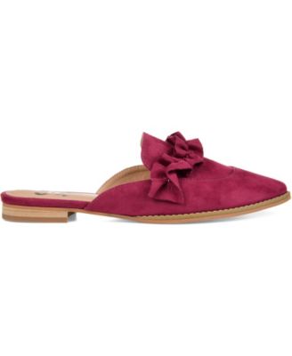 Women's Kessie Ruffle Pointed Toe Slip On Mules