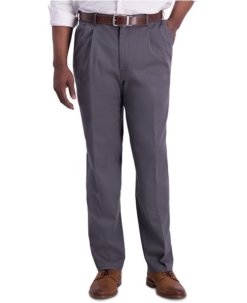 Haggar Men S Iron Free Premium Khaki Classic Fit Pleated Pant