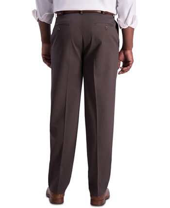 Haggar Men's Iron Free Premium Khaki Classic-Fit Pleated Pant - Macy's