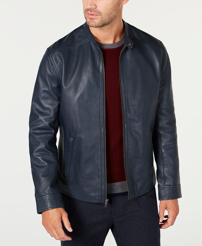 Tasso Elba Men's Pietro Leather Jacket, Created for Macy's - Macy's