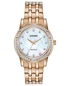 Eco-Drive Women's Silhouette Rose Gold-Tone Stainless Steel Bracelet Watch 31mm