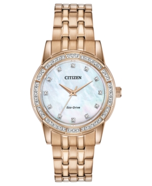 image of Citizen Eco-Drive Women-s Silhouette Rose Gold-Tone Stainless Steel Bracelet Watch 31mm