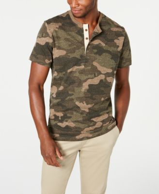 American Rag Men's Camo Short-Sleeve Henley, Created for Macy's