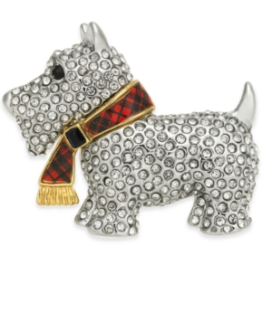 image of Holiday Lane Two-Tone Pave Scotty Pin, Created for Macy-s