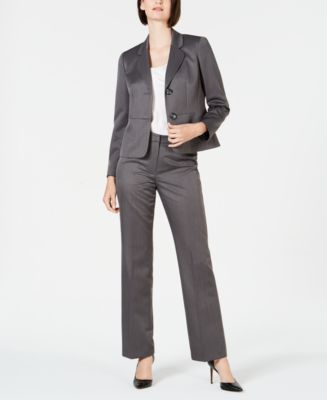 Le Suit Pinstripe Two-Button Pant Suit - Macy's