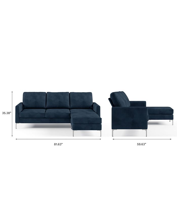 Novogratz Collection NovoGratz Chapman Velvet Sectional Sofa with
