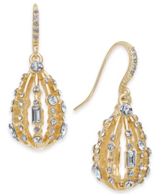 INC International Concepts - Gold-Tone Crystal Bulb Drop Earrings