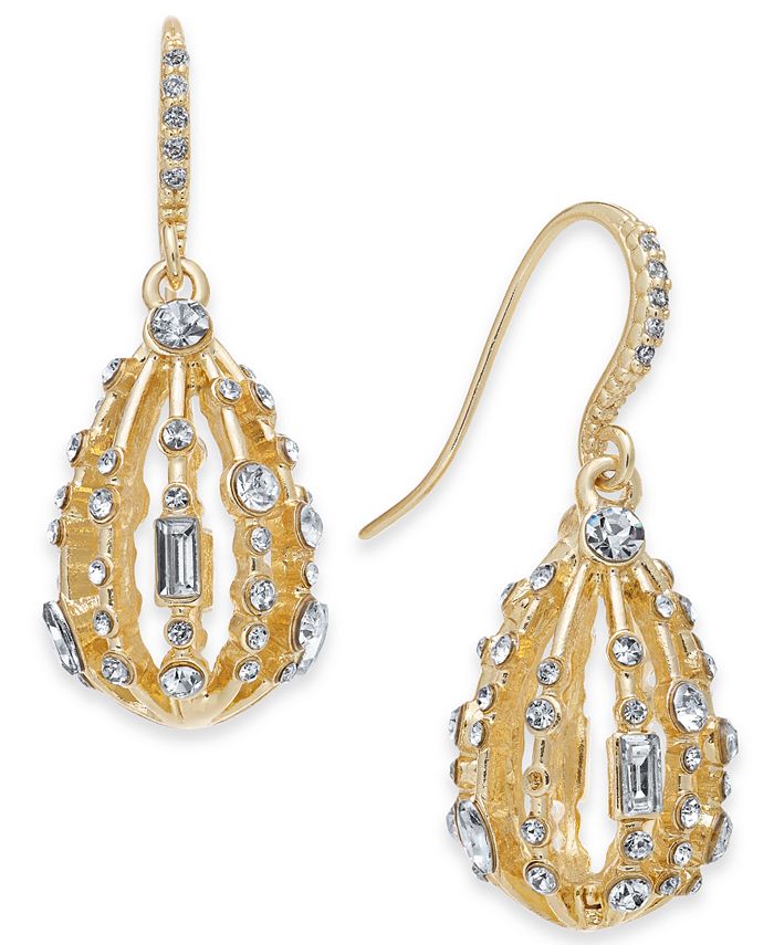 INC International Concepts - Gold-Tone Crystal Bulb Drop Earrings