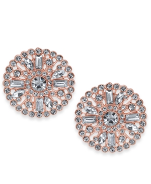 image of Inc Rose Gold-Tone Crystal Cluster Stud Earrings, Created for Macy-s