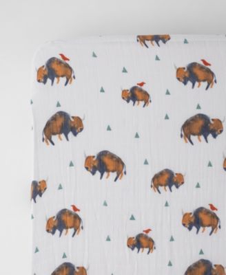 Baby Boys or Baby Girls Printed Muslin Crib Sheet