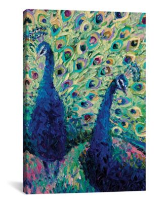 Gemini Peacock by Iris Scott Wrapped Canvas Print - 26" x 18"