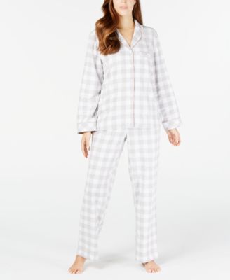 lands end womens petite knit flannel pajama set s blue amazonca clothing shoes accessories on women's petite pajamas flannel