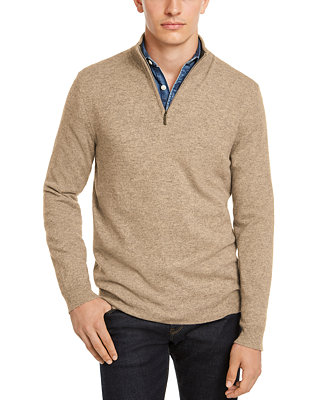 Club Room Men's Quarter-Zip Cashmere Sweater, Created for Macy's - Macy's