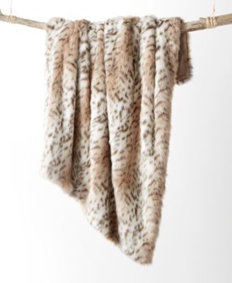 Macys martha stewart faux fur throw sale