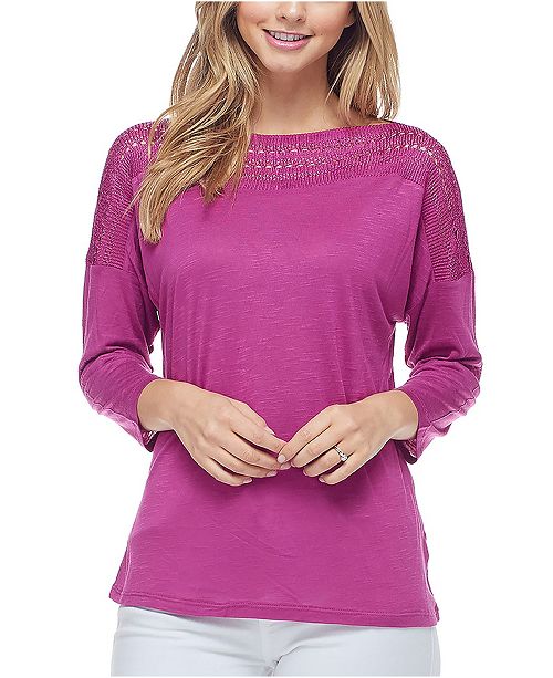 Fever Women S 3 4 Sleeve Top Reviews Tops Women Macy S