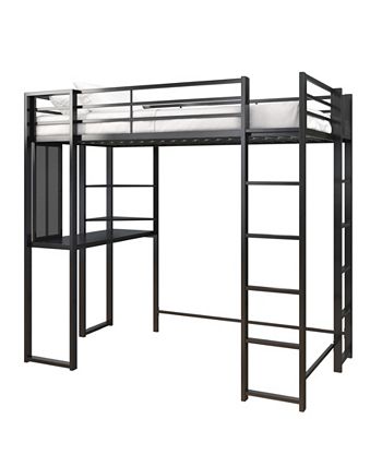 EveryRoom Alix Twin Metal Loft Bed with Desk - Macy's