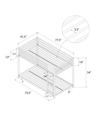 EveryRoom Mason Metal Twin Bunk Bed