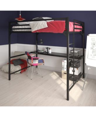 Mason Metal Full Loft Bed with Desk
