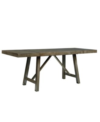 Standard Furniture - Omaha Trestle Dining Table with two 13" Leaves, Grey