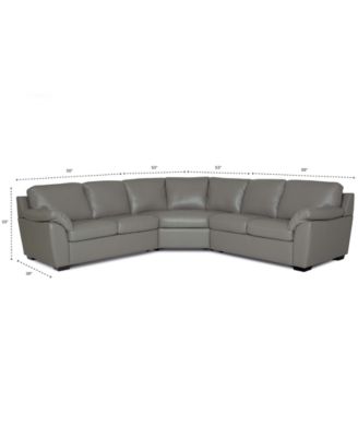 Furniture Lothan 3-Pc. Leather Sectional Sofa, Created for Macy's
