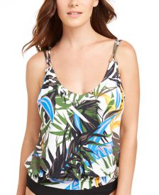 Printed Underwire Blouson Tankini Top