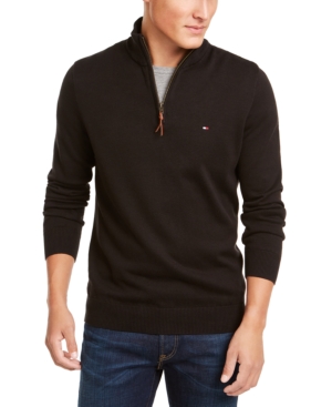 Tommy Hilfiger Men's Big & Tall Quarter-Zip Closure Pullover Sweater