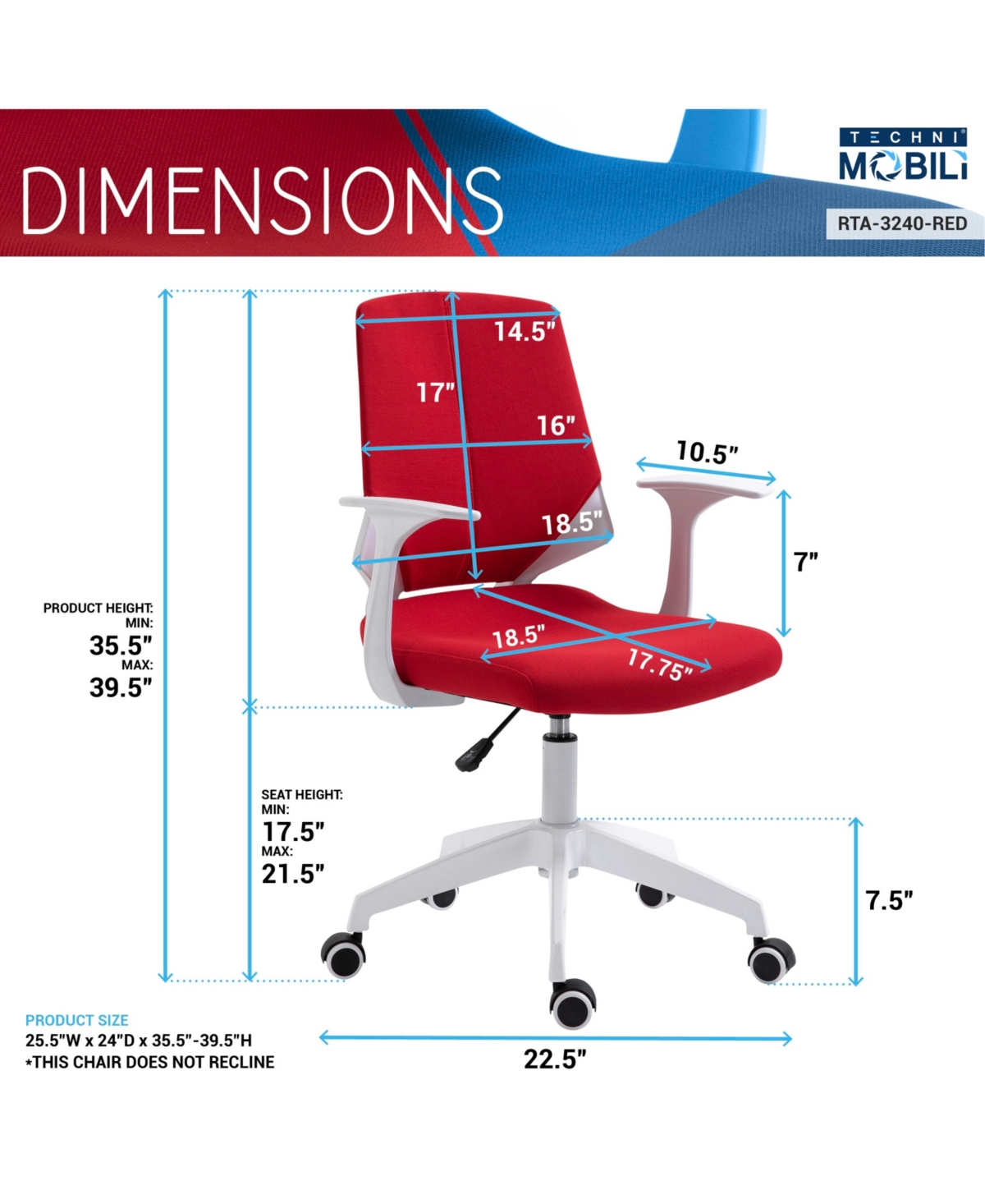 Techni Mobili Mid Back Chair