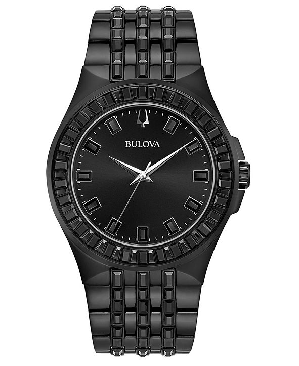Bulova Men's Phantom Black Stainless Steel Bracelet Watch 42mm