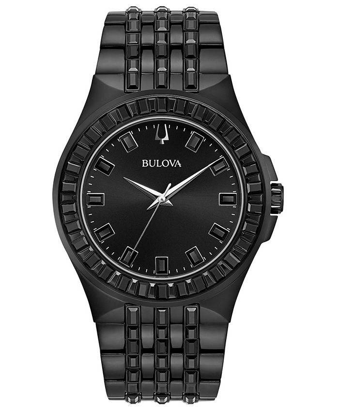 Bulova - Men's Phantom Black Stainless Steel Bracelet Watch 42mm