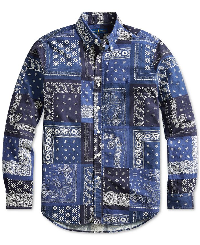 Tommy Jeans short sleeve bandana print shirt comfort fit in blue