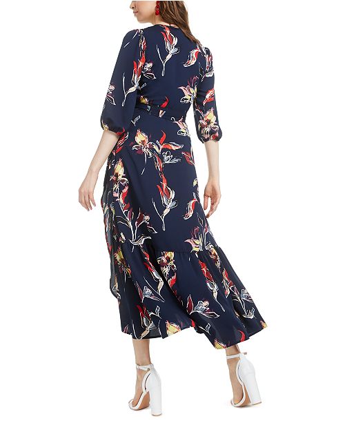 Bar III Floral-Print Wrap Maxi Dress, Created for Macy's & Reviews ...