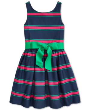 Polo Ralph Lauren Kids Toddler Girls Cotton Cricket Dress In Navy