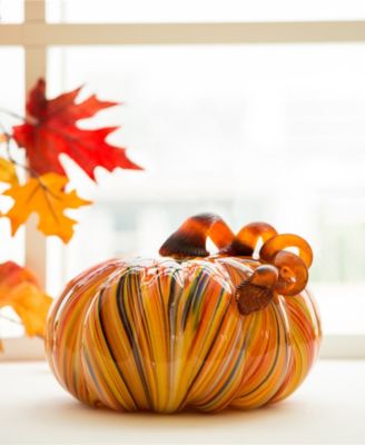 Striped Glass Large Pumpkin