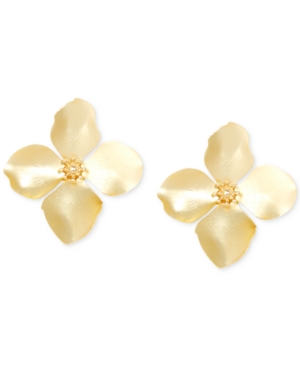 image of Zenzii Gold-Tone Painted Metal Flower Stud Earrings