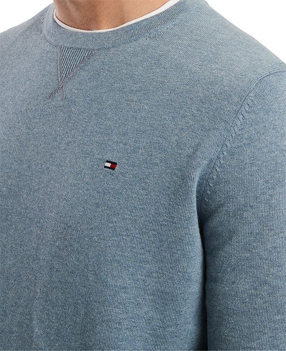 Tommy Hilfiger Men's Big & Tall Signature Crewneck Cotton Sweater ...