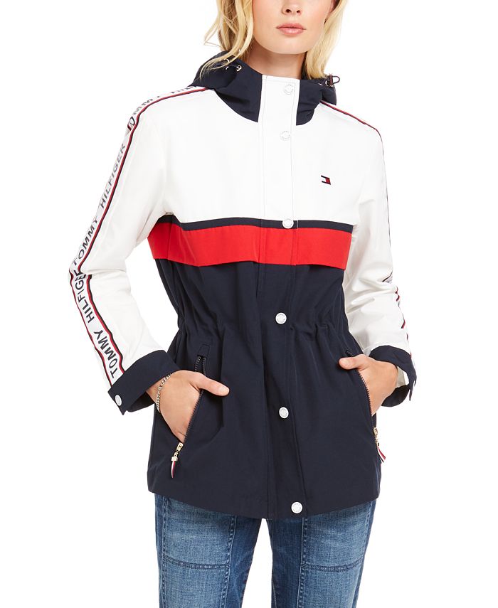 Tommy Logo-Tape-Trim Hooded Created Macy's -