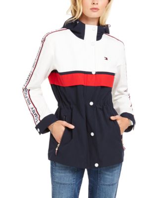 Tommy Hilfiger Logo-Tape-Trim Hooded Jacket, Created for Macy's - Macy's