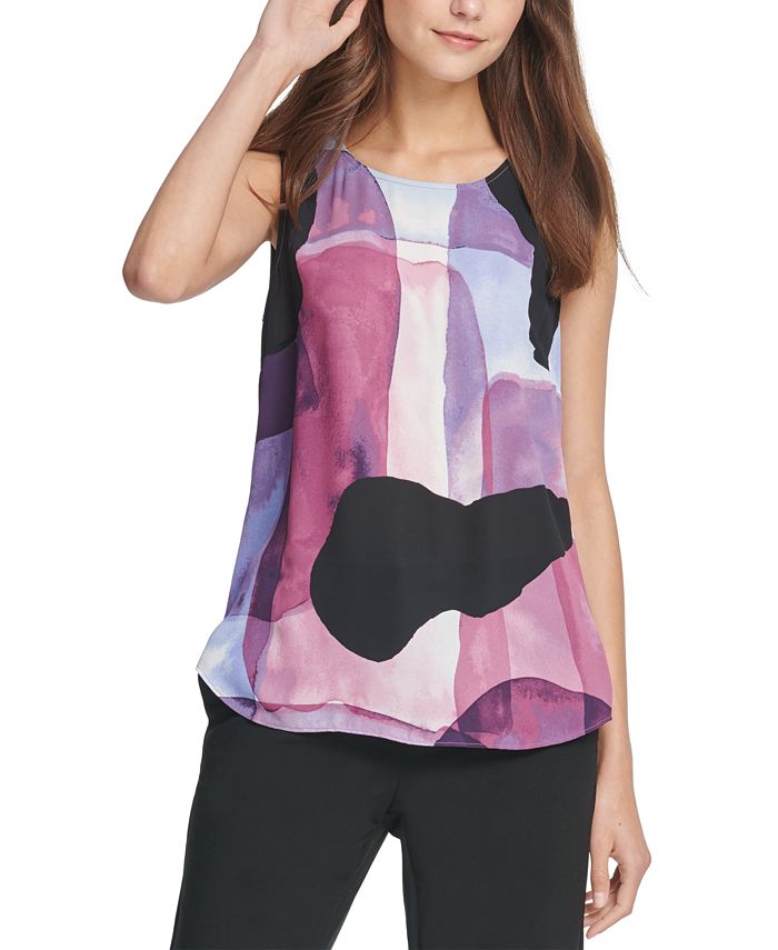 DKNY Petite Abstract-Print Top & Reviews - Wear to Work - Petites - Macy's