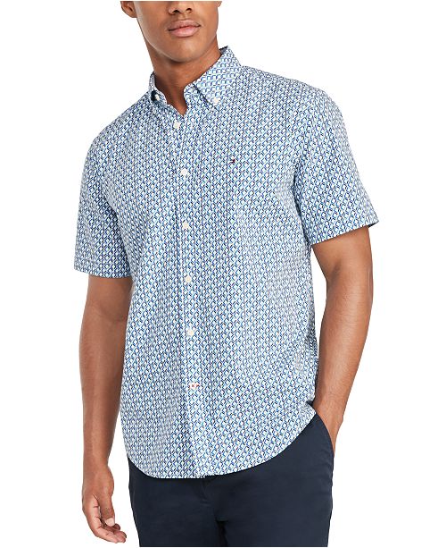 Tommy Hilfiger Men S Custom Fit Garret Geometric Print Short