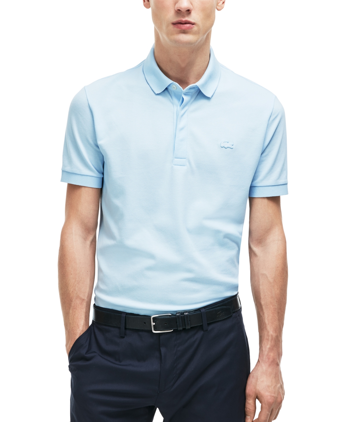 Men's Stretch Cotton Paris Polo Shirt - Rill Light Blue
