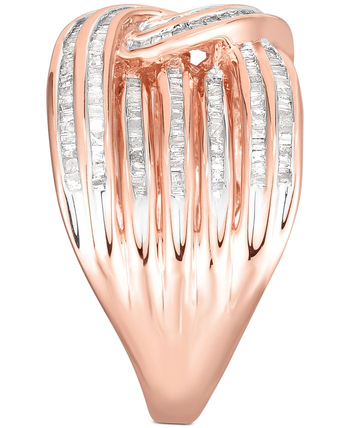Macy's Diamond Baguette Interwoven Statement Ring (1 ct. t.w.) in Rose