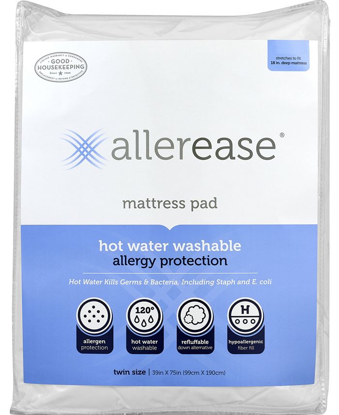 AllerEase Hot Water Wash DeepPocket Mattress Pad, Queen Macy's