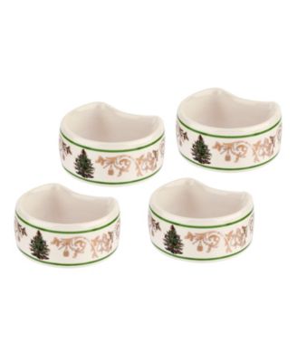 Spode - Christmas Tree Napkin Rings, Set of 4